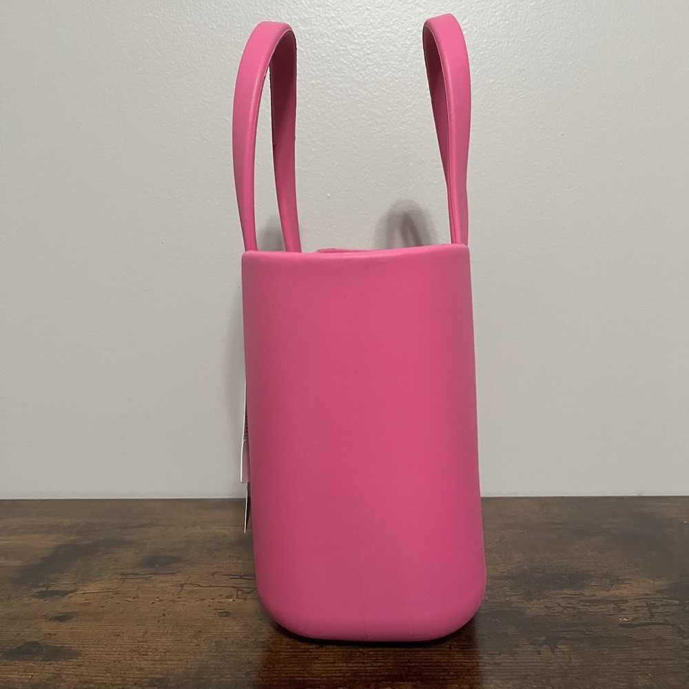 Barbie 65th Anniv Miniso Bogg Style Eva Tote Beach Lunch Pink Bag With Charms - Picture 6 of 14